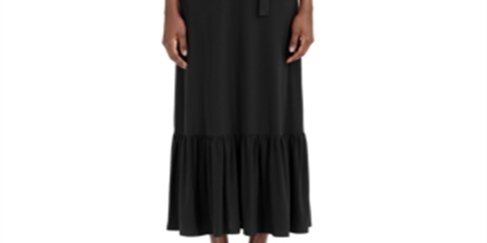 INC International Concepts Women's Plus Size Wrap Style Maxi Dres Deep Black 0X