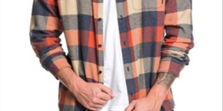 Quiksilver Men's Motherfly Long Sleeve Flannel Shirt Pink Size Small