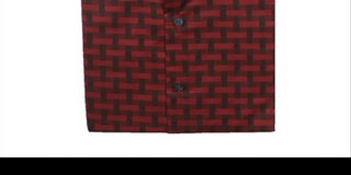 Alfani Men's Printed Athletic Fit Button Down Shirt Red Size M