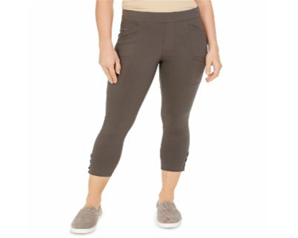 Style & Co Women's Cropped Utility Pants Green Size 8