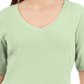 Karen Scott Women's Button Detail V Neck Top Green Size X-Large