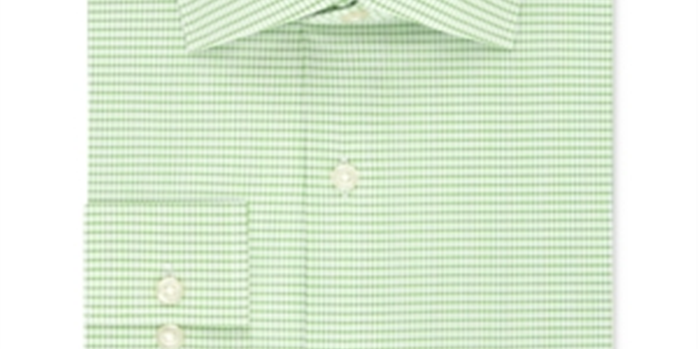 Van Heusen Men's Classic/Regular Fit Stretch Flex Print Dress Shirt  Green Size 15X32-33