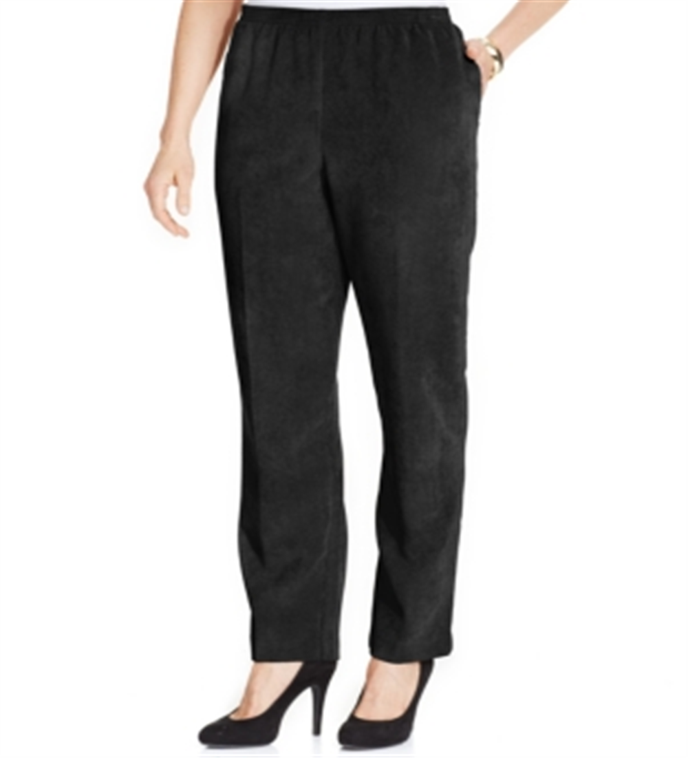 Alfred Dunner Women's Classics Pill on Corduroy Pants Black Size 24X4.5