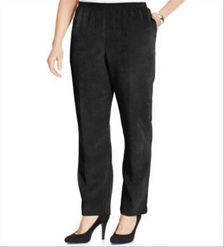 Alfred Dunner Women's Classics Pill on Corduroy Pants Black Size 24X4.5