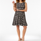 Style & Co Women's Printed Swing Dress Black Size Petite M
