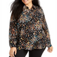 Alfani Women's Plus Printed Blouse Black Size 0X