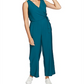 1.STATE Women's  Sleeveless V Neck Wrap Cropped Jumpsuit Green Size 8