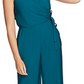 1.STATE Women's  Sleeveless V Neck Wrap Cropped Jumpsuit Green Size 8