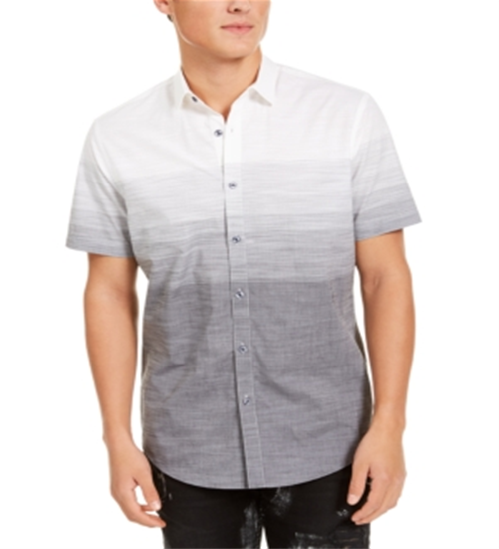 Inc International Concepts Men's Ombre Shirt - White/Black Size M