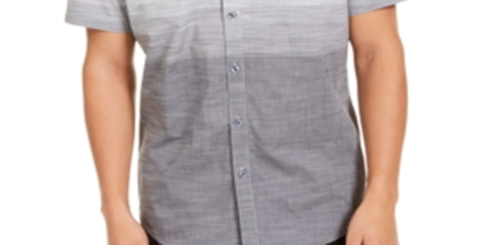 Inc International Concepts Men's Ombre Shirt - White/Black Size M