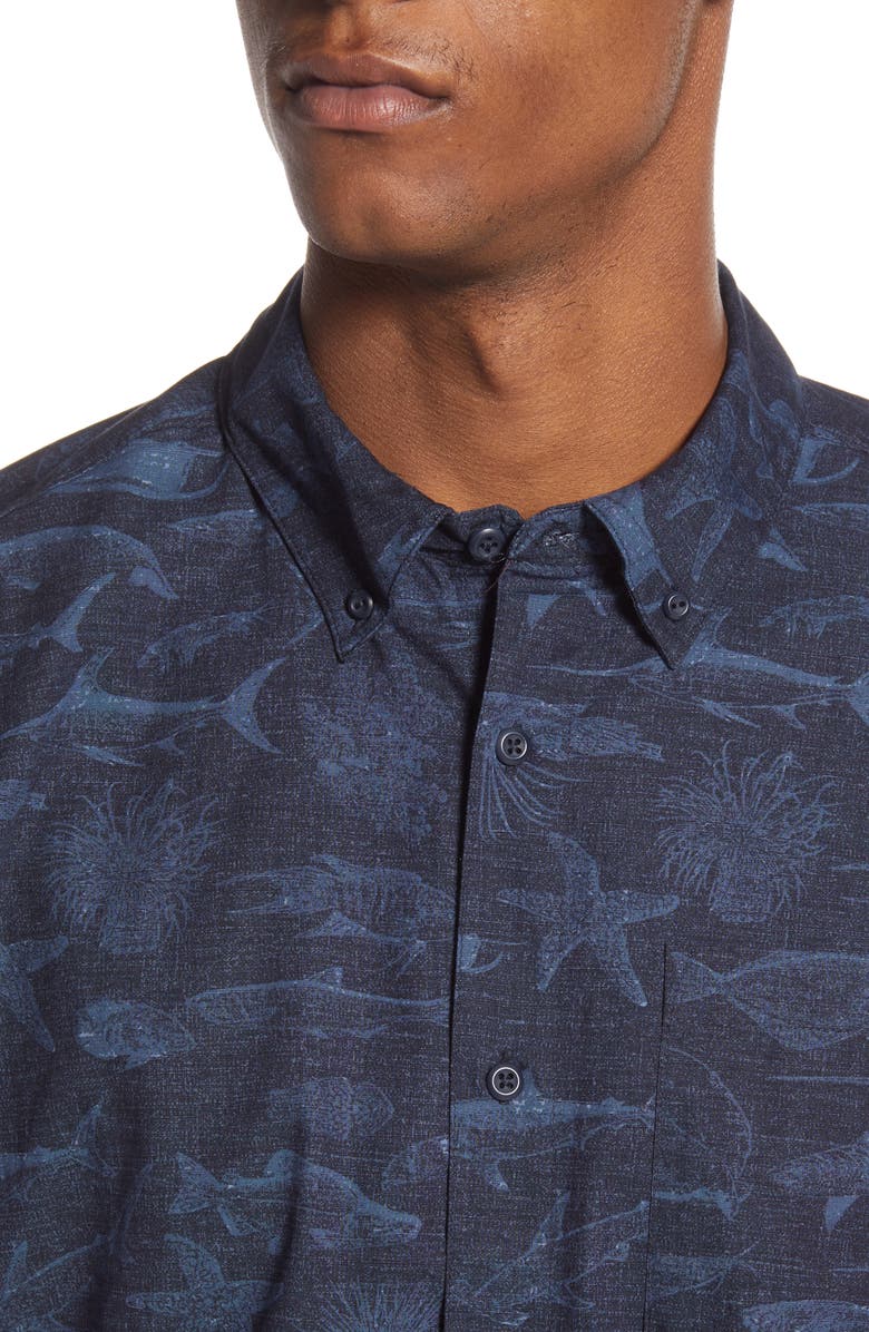 Hurley Men's Gone Fishin' Shirt - Obsidian Blue Size L