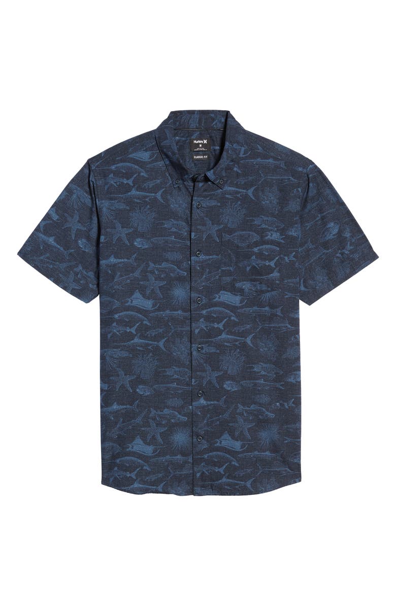 Hurley Men's Gone Fishin' Shirt - Obsidian Blue Size L