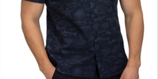 Hurley Men's Gone Fishin' Shirt - Obsidian Blue Size L