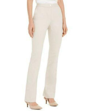 Alfani Women's Hardware Waist Trouser Pants Beige Size 8