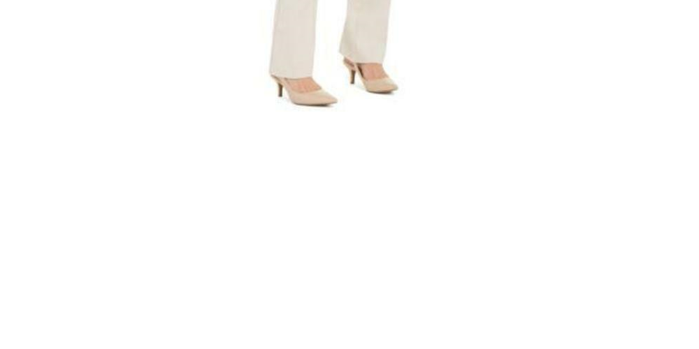 Alfani Women's Hardware Waist Trouser Pants Beige Size 8