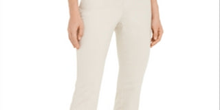 Alfani Women's Hardware Waist Trouser Pants Beige Size 8