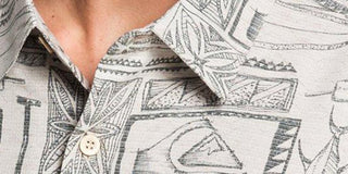 Quiksilver Men's Waterman Vaianae Bay Short Sleeve Shirt  Gray Size XL