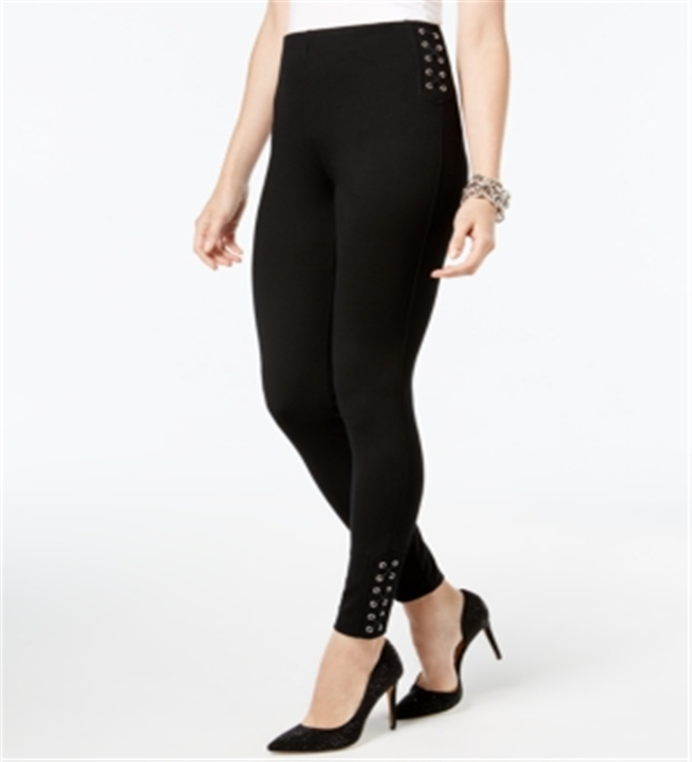 Inc International Concepts Women's Petite Lace-up Detail Leggings Black Size 6 P