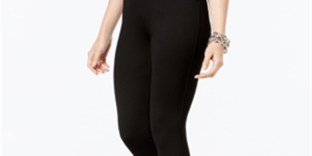 Inc International Concepts Women's Petite Lace-up Detail Leggings Black Size 6 P