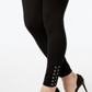 Inc International Concepts Women's Petite Lace-up Detail Leggings Black Size 6 P