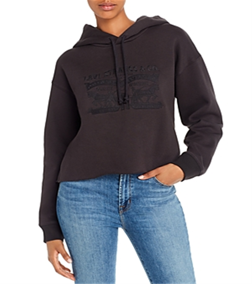 Levi's Two Horse Raw Cut Hem Hoodie Brown Size S