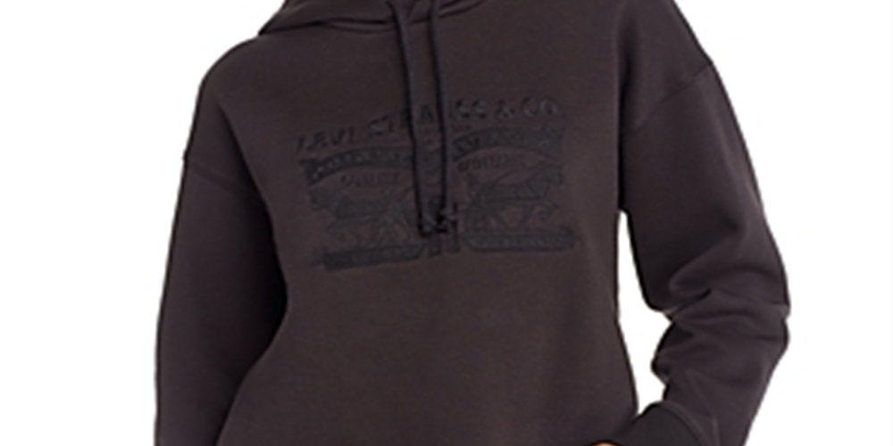 Levi's Two Horse Raw Cut Hem Hoodie Brown Size S