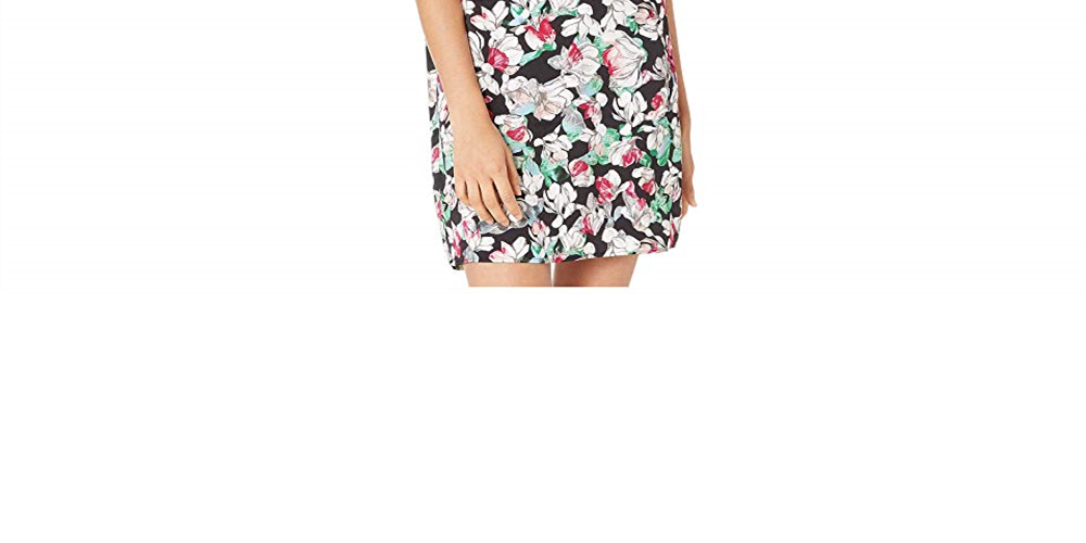 BCBGMAXAZRIA Women's Floral Print Shift Dress Floral Size L