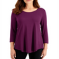JM Collection Women's 34-Sleeve Top Passion Fl XS