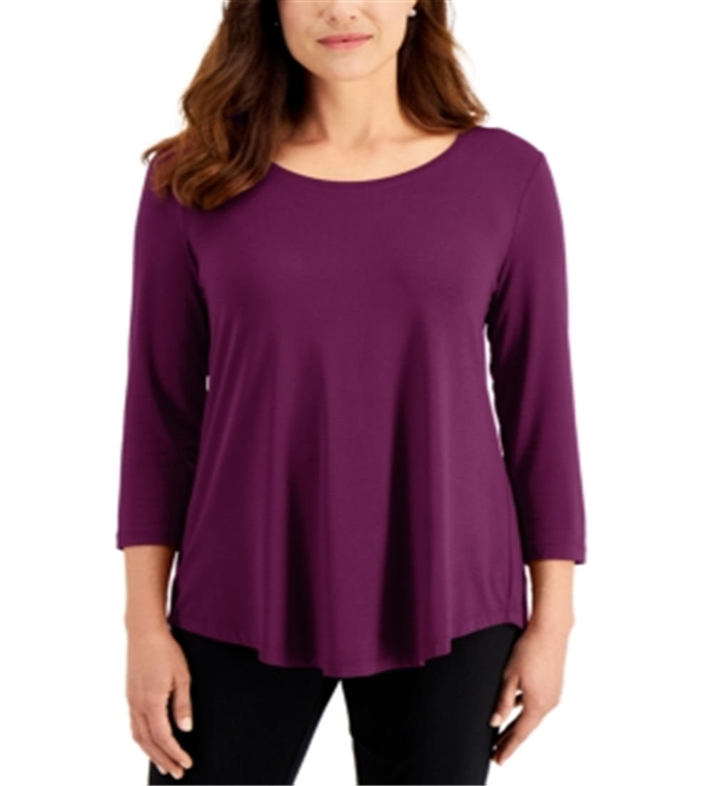 JM Collection Women's 34-Sleeve Top Passion Fl XS