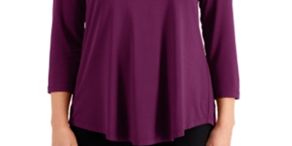 JM Collection Women's 34-Sleeve Top Passion Fl XS