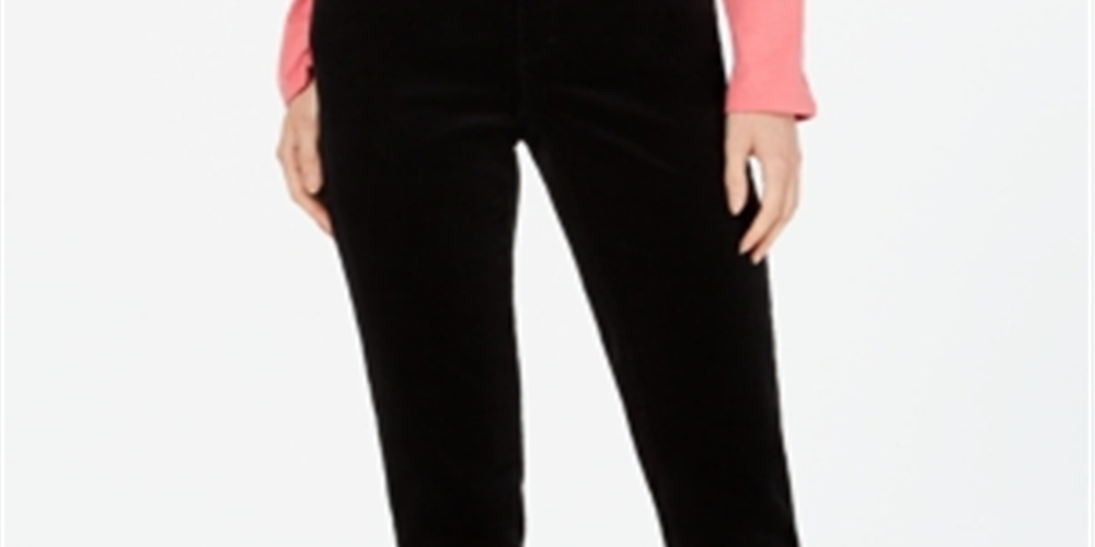 Charter Club Women's Lexington Corduroy Tummy-Control Pants  Black Size 18 S