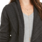 Style & Co Women's Pointelle Shawl Collar Cardigan Black Size Petite XL