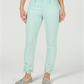 Charter Club Women's Bristol Eyelet Hem Skinny Jeans Blue Size 18