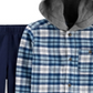 Carter's Infant Boy's Cotton Hooded Flannel Shirt and Set 2 Piece Set Jogger Pants Blue Size 9 Months
