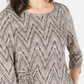 NY Collection Women's Printed Side Tie Top Beige Size Petite XS