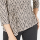 NY Collection Women's Printed Side Tie Top Beige Size Petite XS