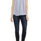 Vince Camuto Women's Sleeveless V Neck Rumple Blouse Blouse -Purple Size Small