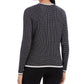 Charter Club Women's Petite Metallic-Trim Grid-Patterned Cardigan Sweater Black Size Petite S