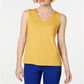 JM Collection Women's  Glitter-Trim Tank Top Yellow Size X-Large