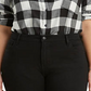 Levi's Women's Plus Hi Low Plaid Blouse Black Size 3X