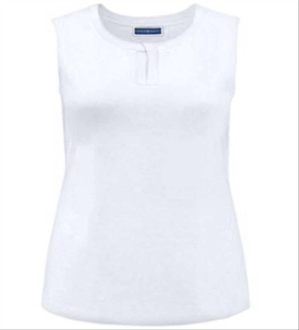 Karen Scott Women's Keyhole Scoop Neck Tank White Size X-Small