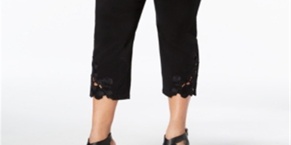 INC Women's Black Capri Pants Black Size 22W