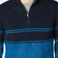 Michael Kors Men's Striped Quarter-Zip Sweater Blue Size S