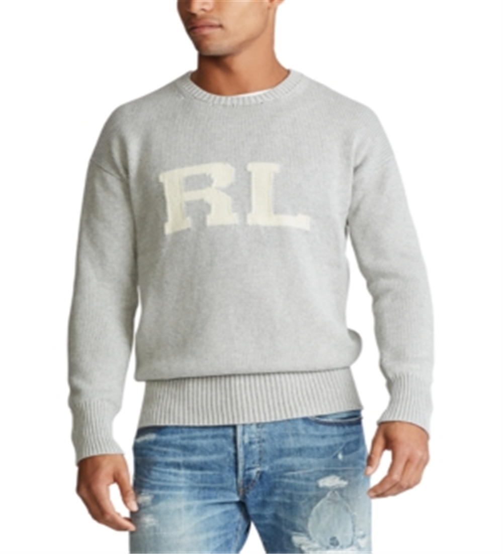 Polo Ralph Lauren Men's Rl Cotton Sweater Gray Size Medium