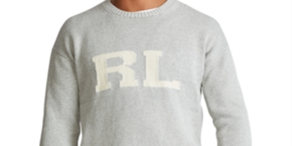Polo Ralph Lauren Men's Rl Cotton Sweater Gray Size Medium