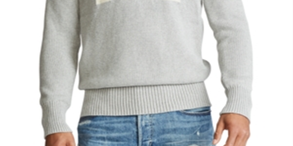 Polo Ralph Lauren Men's Rl Cotton Sweater Gray Size Medium