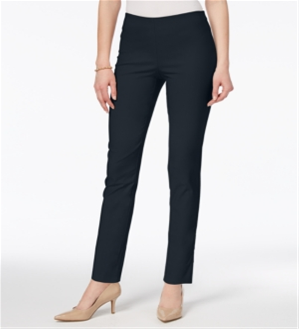 Charter Club Women's Chelsea Petite Tummy-Control Ankle Pants Blue Size 14 P