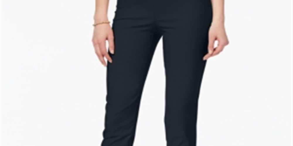 Charter Club Women's Chelsea Petite Tummy-Control Ankle Pants Blue Size 14 P
