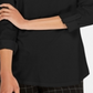 Charter Club Women's Petite Supima Cotton Split-Neck Top Black Size Petite S