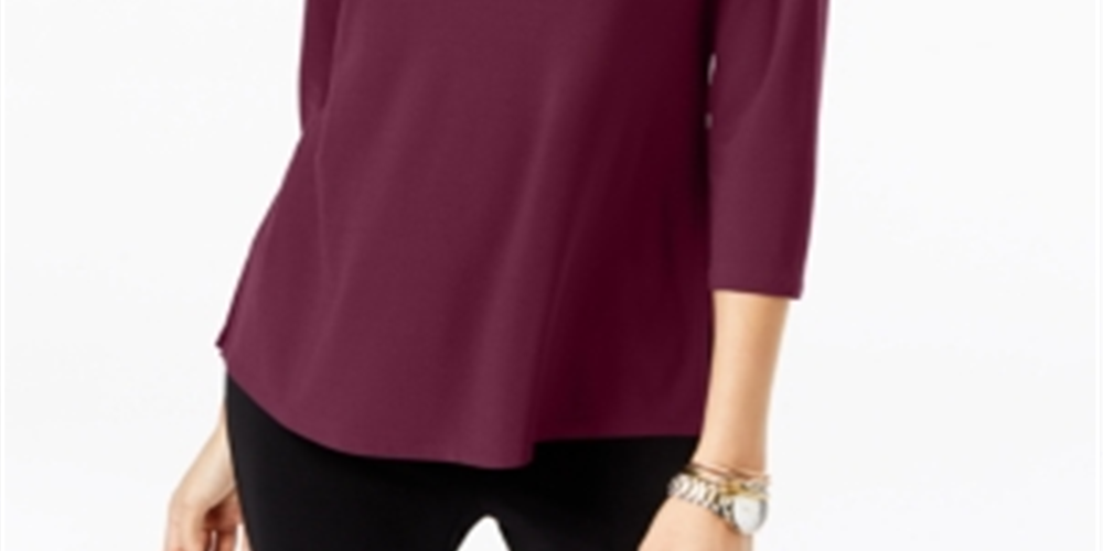 Alfani Women's Keyhole High-Low Top Red Size X-Large